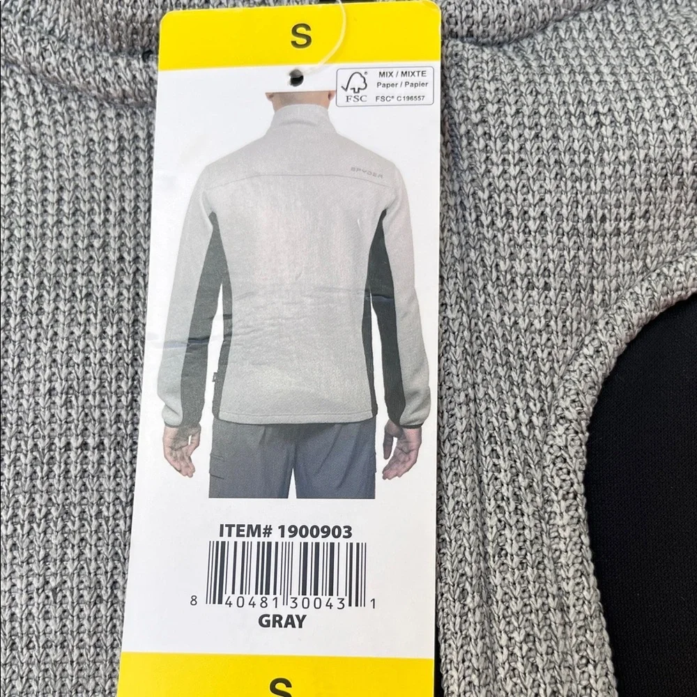 Spyder Heather Gray and Black Knit Jacket NWT men’s small